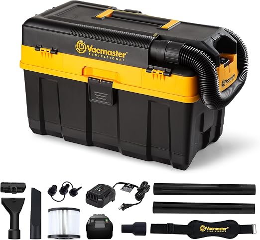 Vacmaster Professional 4-Gallon 24V MAX Cordless Wet/Dry Shop Vacuum with 4.0Ah Battery - DVTB244 0201