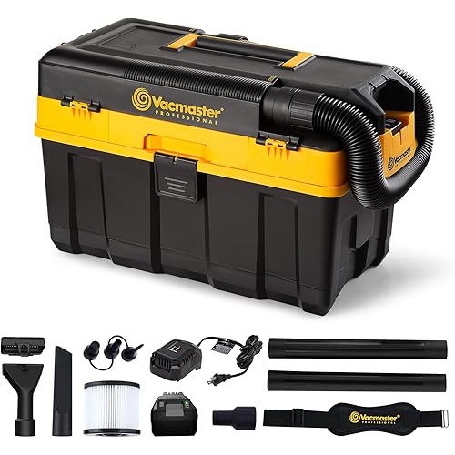 Vacmaster Professional 4-Gallon 24V MAX Cordless Wet/Dry Shop Vacuum with 4.0Ah Battery - DVTB244 0201