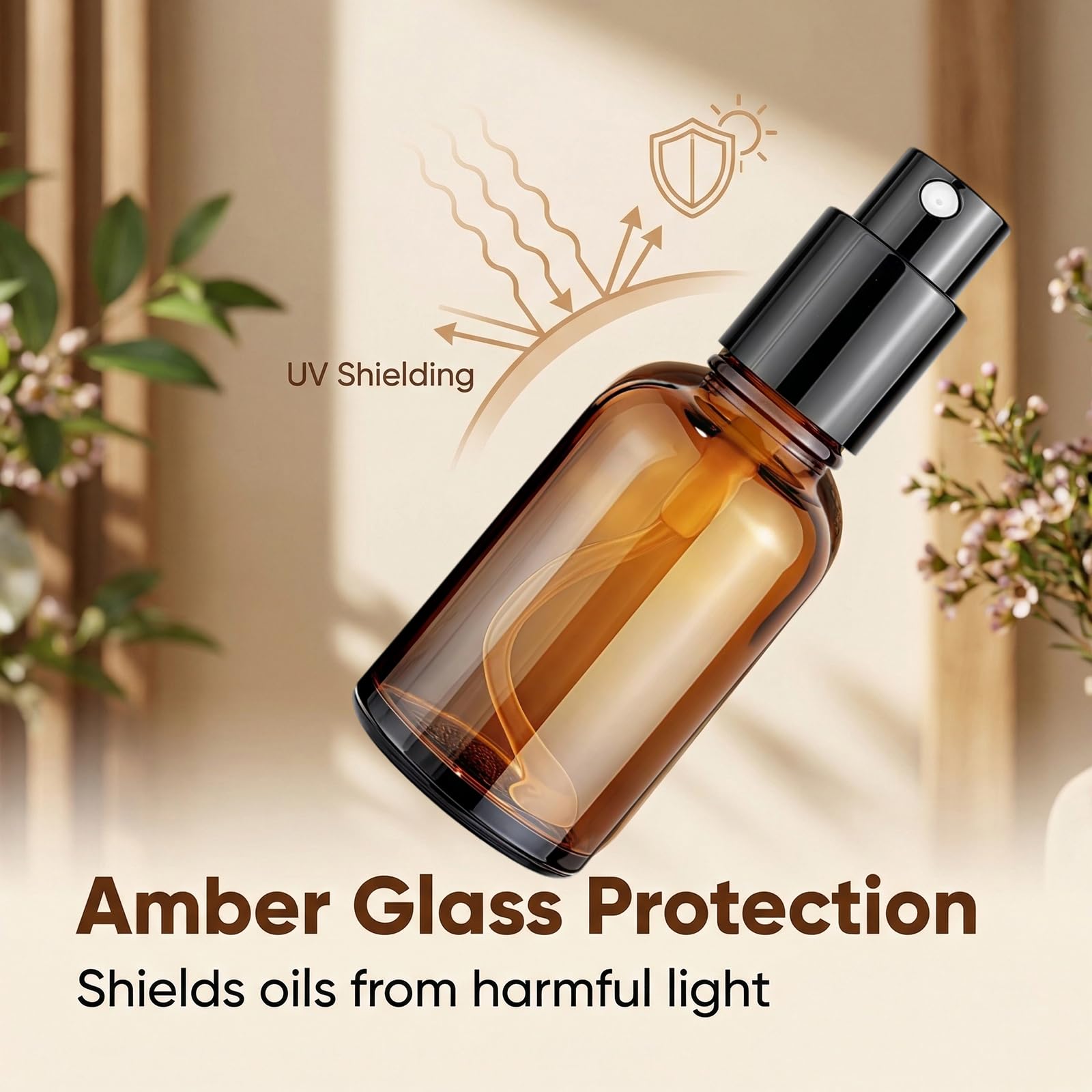 Amazon.co.jp: 30ml（1オンス）アンバーガラス瓶空のスプレーボトル 