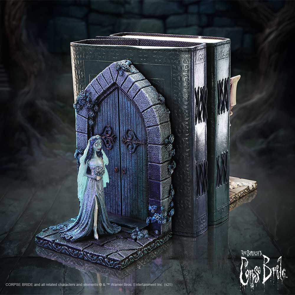 Nemesis Now Sujetalibros Emily y Victoria de la Novia cadávera, coleccionables de la película gótica, Licencia Oficial Tim Burton Merchandise