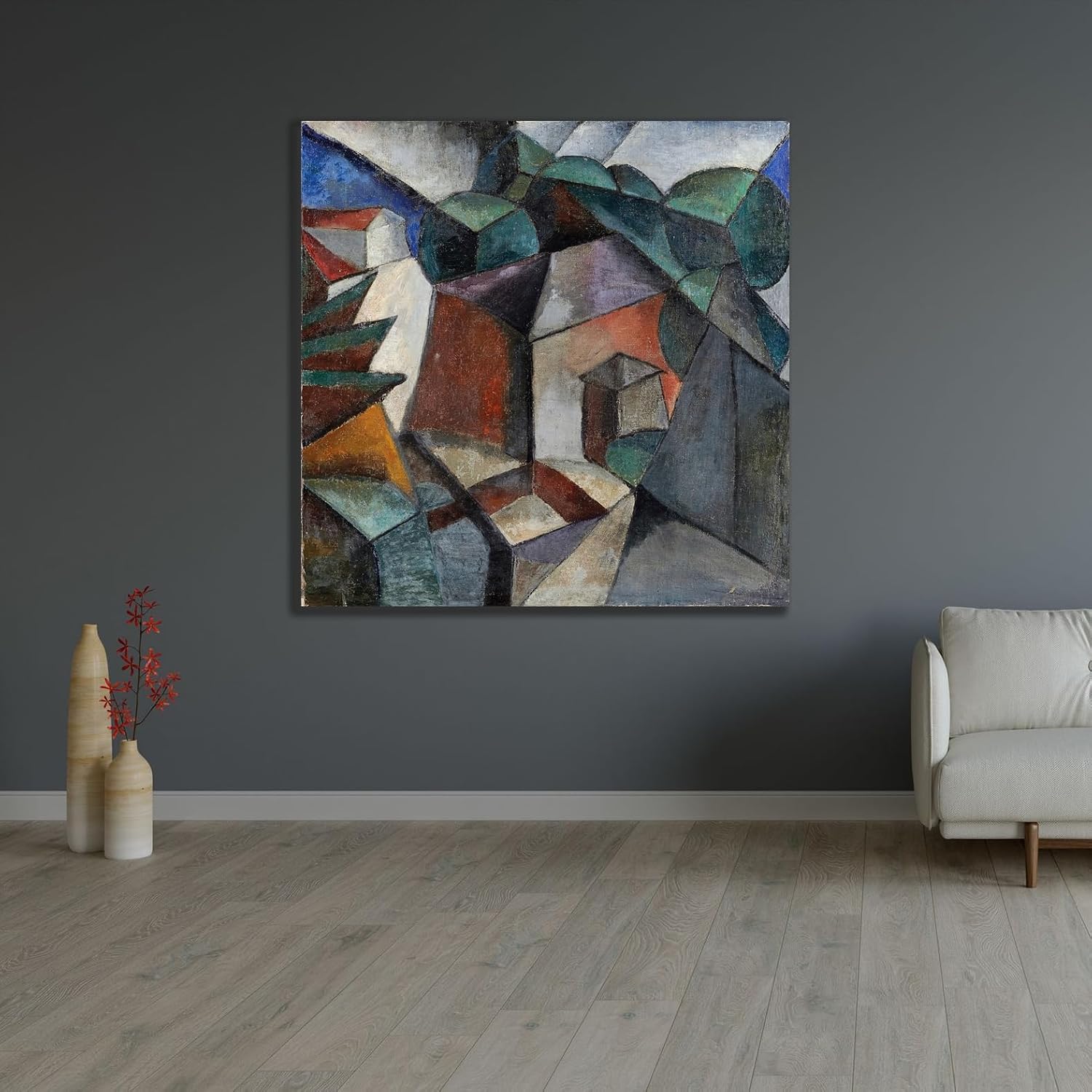 ArtDirect Untitled (1915) Unframed Art Print Giclee Poster by Lyubov Popova - Ready for Framing with Customization Sizes 8x8, 11x11, 16x16, 24x24, 36x36 and 48x48 inches