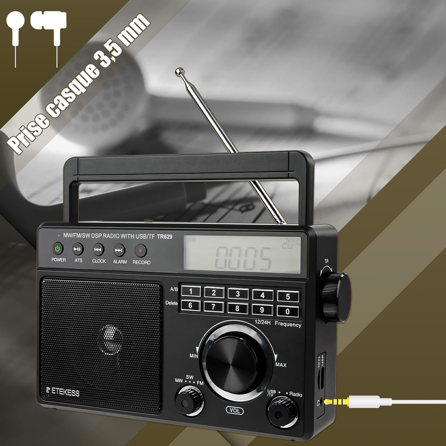 Retekess TR629 3.5mm Headphone Jack