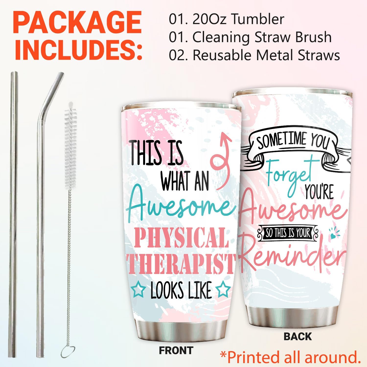 Physical Therapist Gifts Funny - Tumbler Stainless Steel 20oz, Physical Therapy Appreciation Gifts For Women Men, Doctor of Physical Therapy Coffee Cup - Image 2