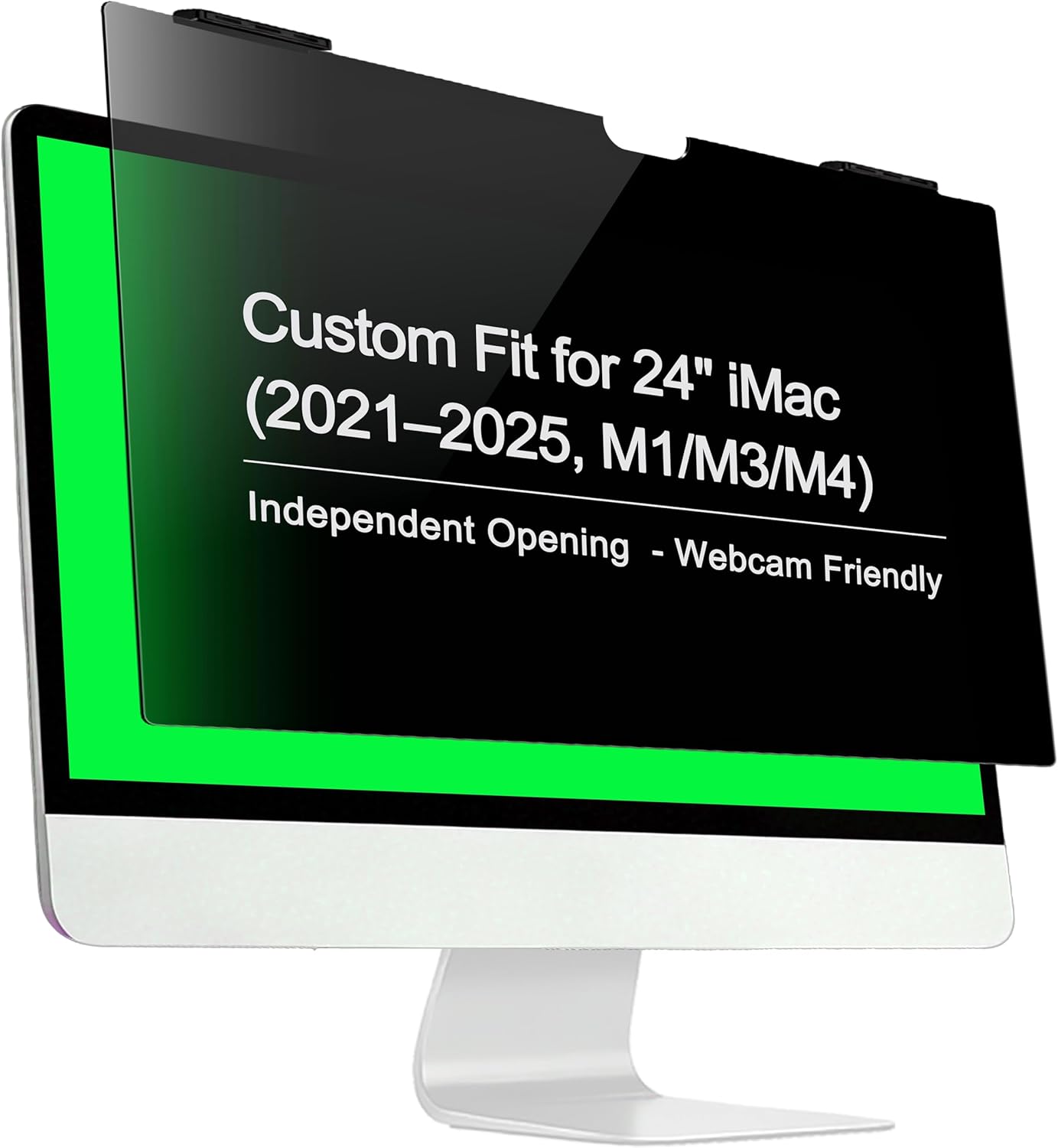 iMac 24 Inch (2021-2025, M1/M3/M4) Privacy Screen Protector – Reversible Hanging, Removable Anti-Glare & Blue Light Filter, Anti-Spy Eye Care Monitor for iMac 24"