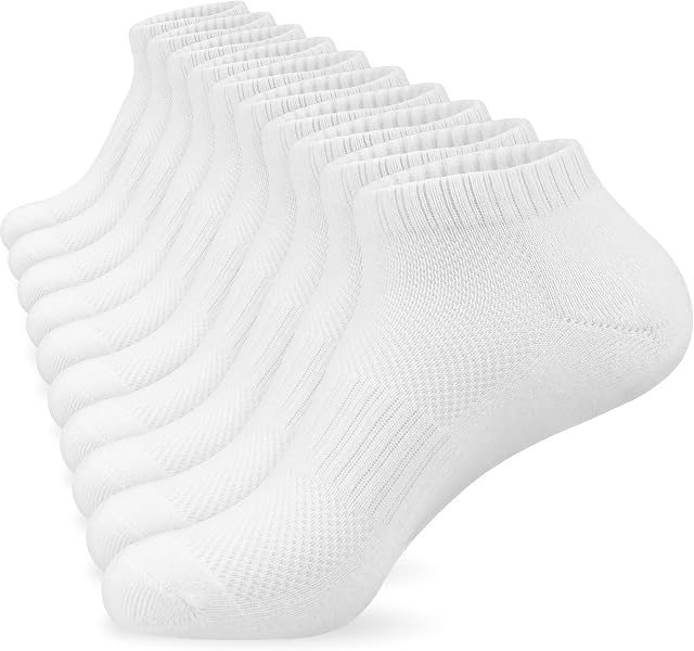 White Trainer Socks Womens 4-7,Ladies Running Socks 5 Pairs Cushioned Sports Socks Ankle Socks Cotton Breathable Casual Ankle Athletic Socks