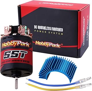 HobbyPark 55T Motor 540 Brushed 3.175mm Shaft for 1/10 RC Crawlers Rock Racers Electric Engine w/Heatsink