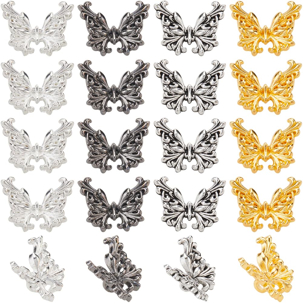 Perles d'espacement papillon métal pour fabrication bijoux collier bracelet et boucles d'oreilles