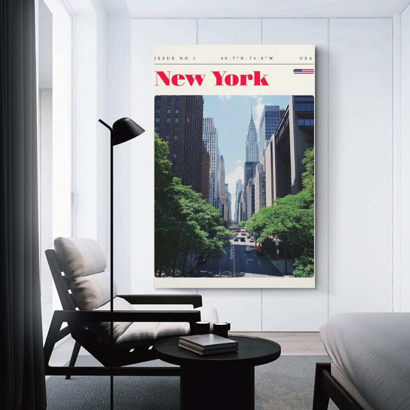 Junmoney New York City Travel Art Decorative Wall Artwork 12x18inch(30x45cm), for Front Hall, Corridor Or Welcome Spaces, Decorative Wall Art for Narrow Spaces