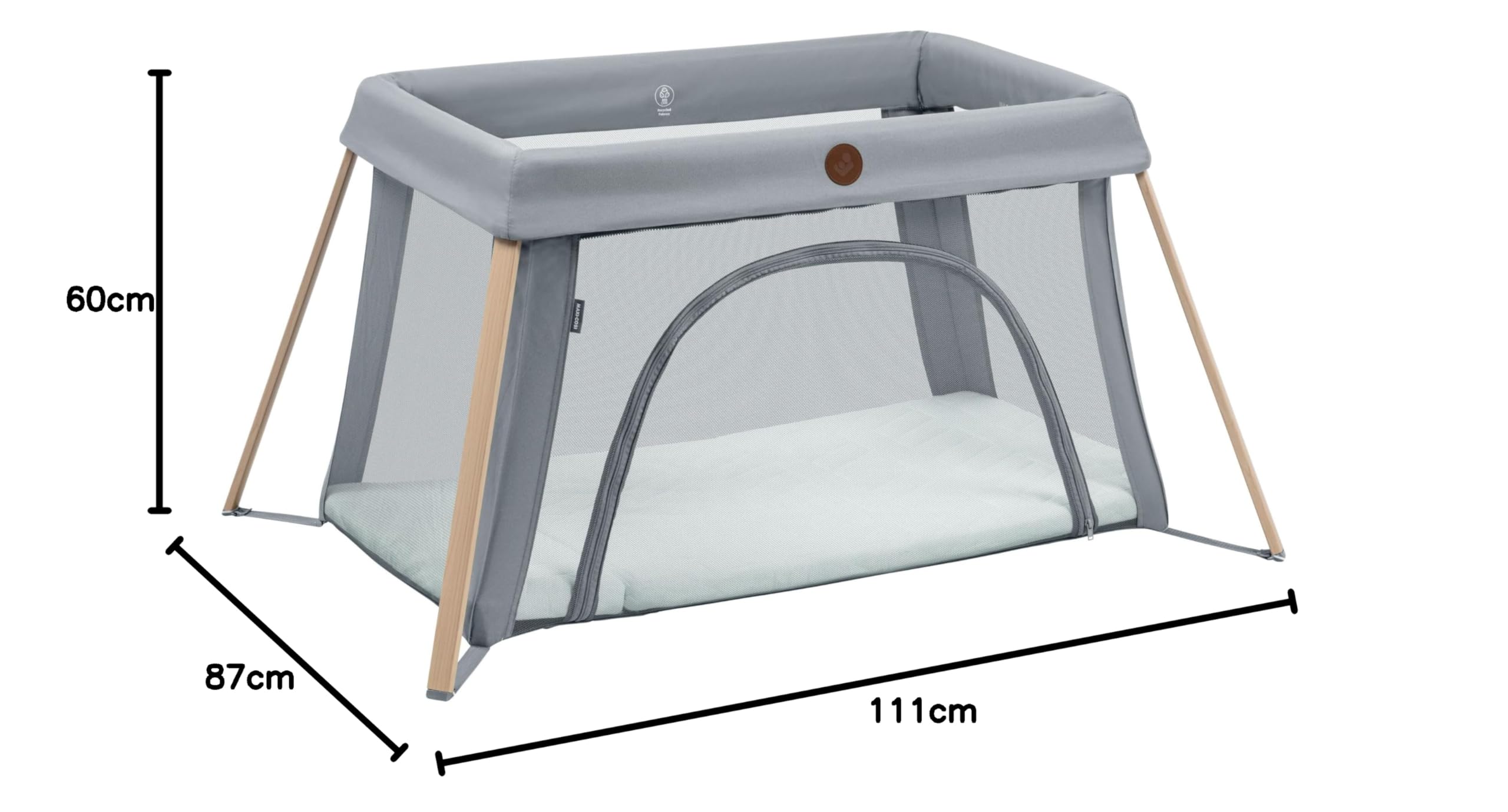 Maxi-Cosi Calao Light Lettino da Viaggio, super compatto e leggero, materasso CloudCore, 2 livelli di riposo, borsa da viaggio, per neonati e bambini (0–3 anni), max 15 kg, Beyond Green Eco