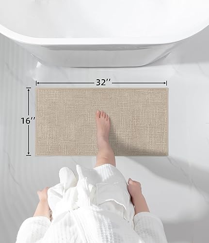 Miniatura 2 de YIHOUSE Tapetes de baño de 16 x 32 pulgadas, antideslizantes, de secado rápido, tapetes de baño delgados para baño, tapetes de baño delgados y