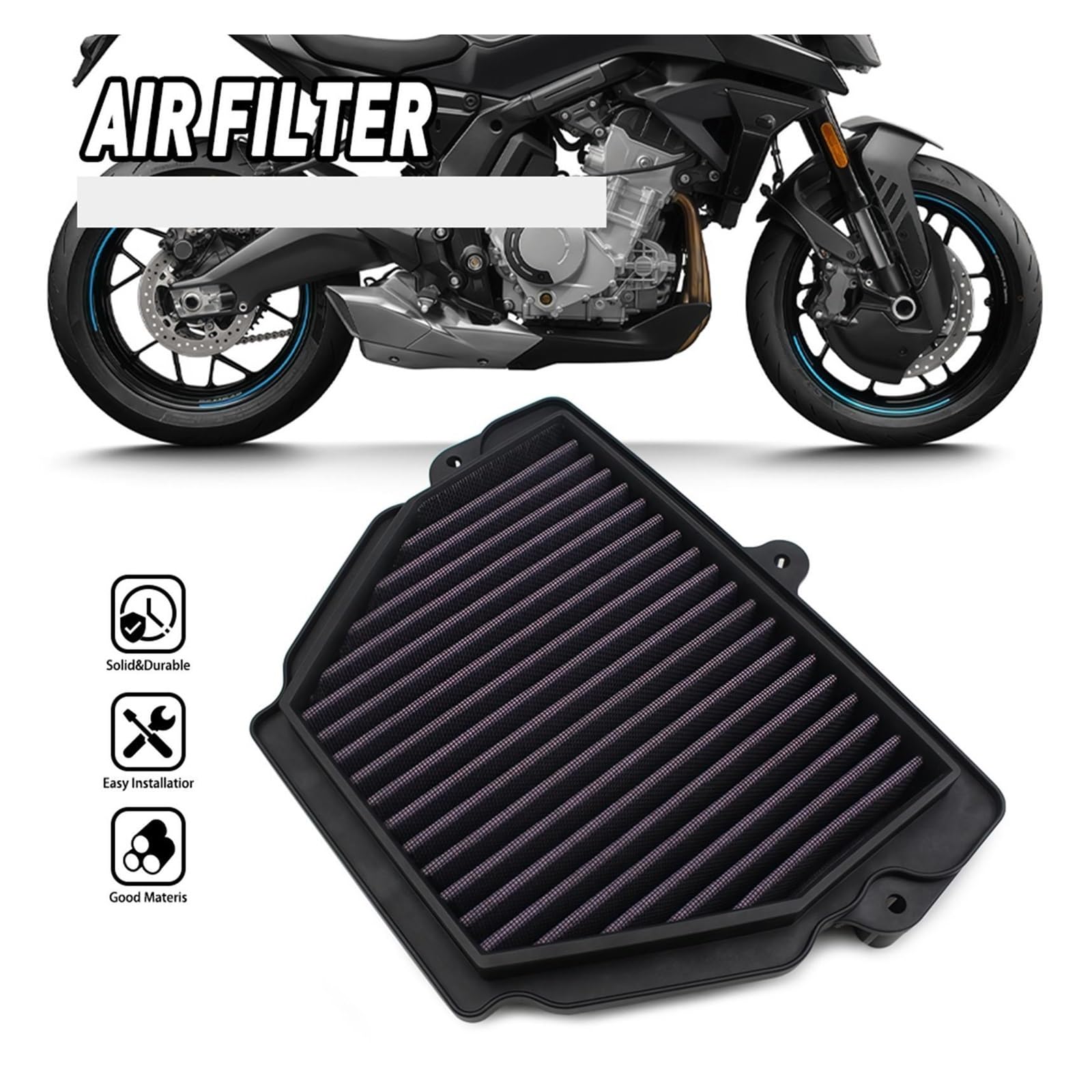 Filtro Aria Moto Filtro Dell'aria Per Moto Per Spring Breeze 675SR 675NK | Pulitore del di filtro dell'aria Pezzo di ricambio per moto Plastica durevole Cotone per Spring Breeze 675SR 675NK