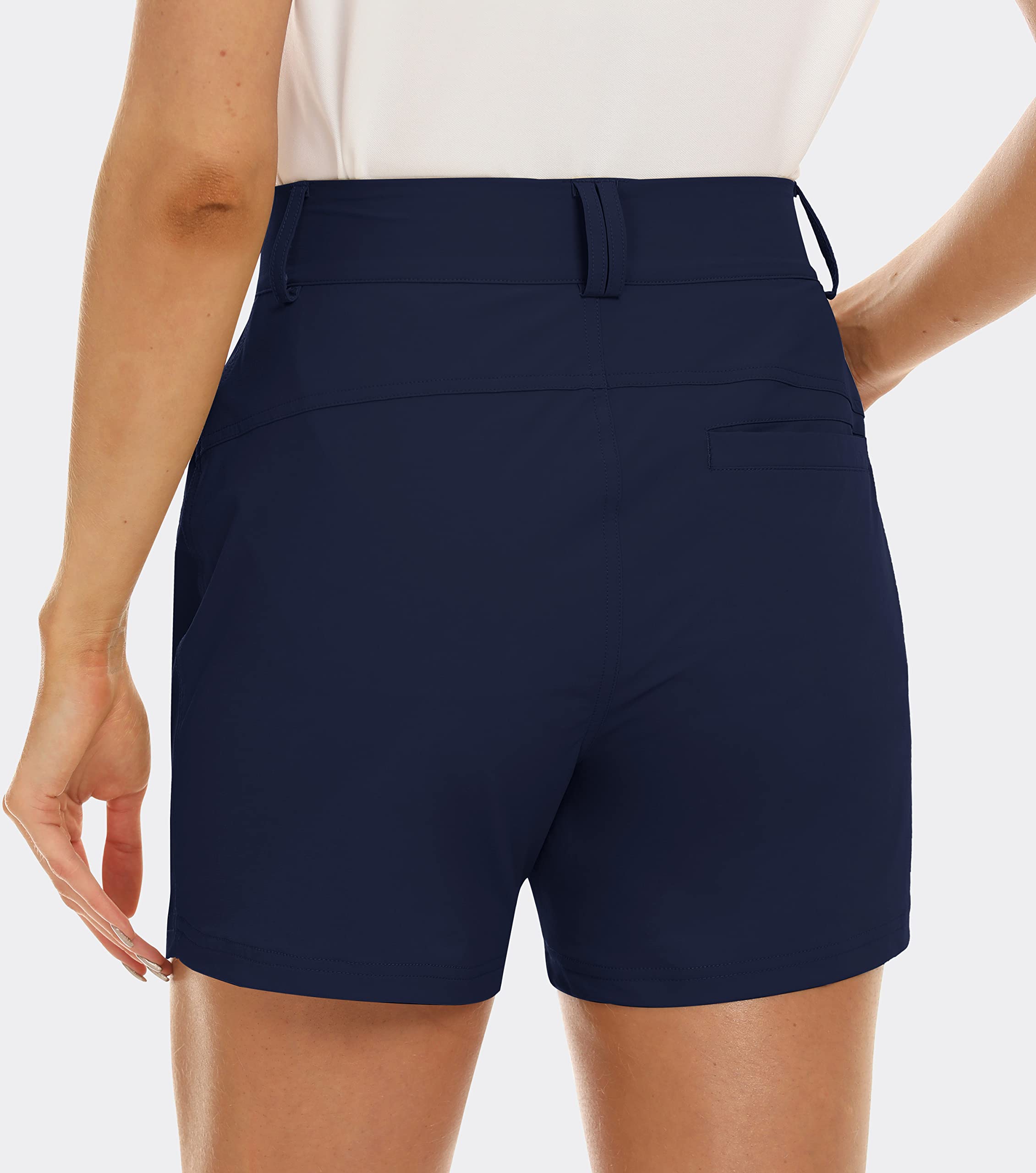 MoFiz Shorts Femme Pantalon Court de Golf Randonnée d'été Léger Shorts Outdoor Imperméable Séchage Rapide avec Elastique Ceinture Intégrée