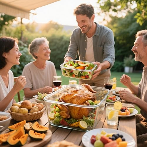 Miniatura 6 de KOMUEE Paquete de 9 recipientes de vidrio para preparación de comidas, 1, 2 y 3 compartimentos, recipientes de vidrio para almacenamiento de