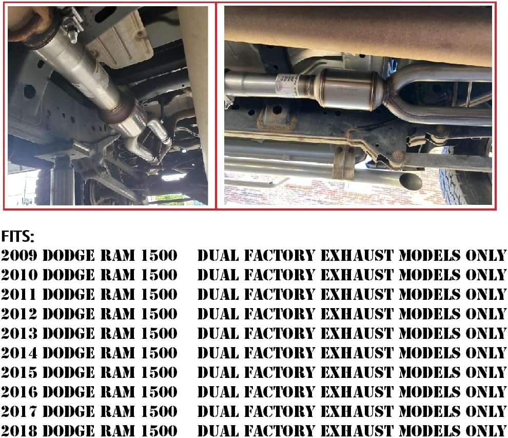 Exhaust Dual Performance Direct Fit Muffler Compatible for 2009-2018 Dodge Ram 1500 Agressive Series | Stainless Steel | Northeastern Exhaust | Automotive Replacement Part