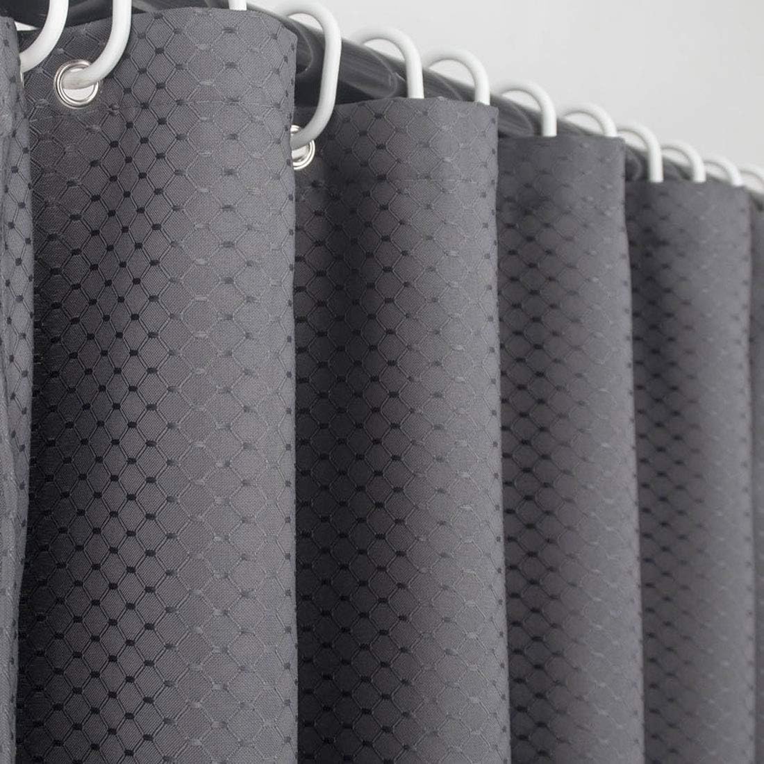 Ebecede Heavy-Weight Fabric Shower Curtains for Bathroom 78 x 84, Extra Long Shower Curtain for Hotel and Home Decor, Dark Gray