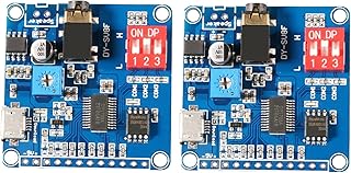 2Pcs Voice Playback Module Board MP3 Player Music Voice Board, 5W 64MBit Flash Serial Control SD/TF Card