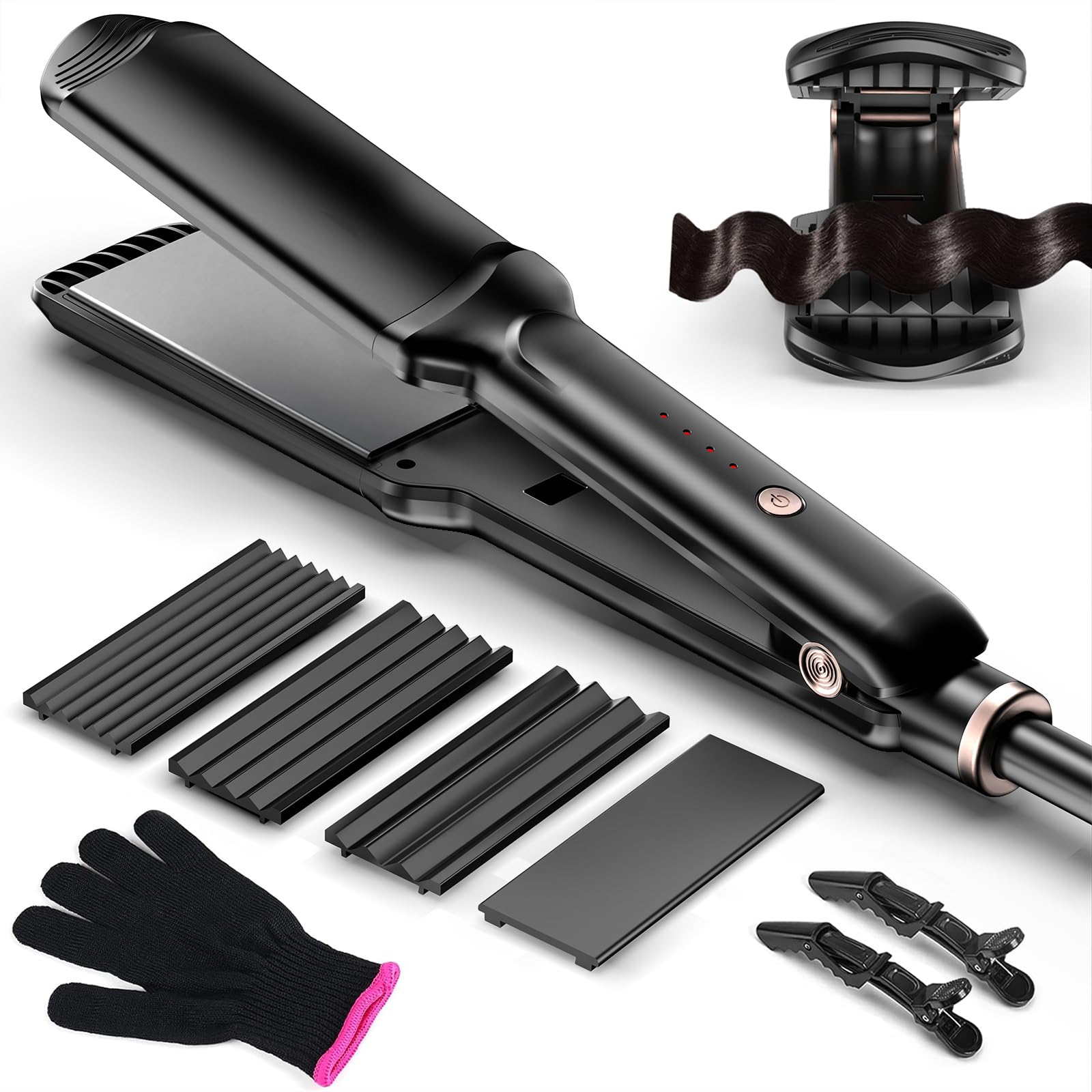 Welleneisen für Beach Waves 4 in 1 Multistyler Keramik Ionen große Locken