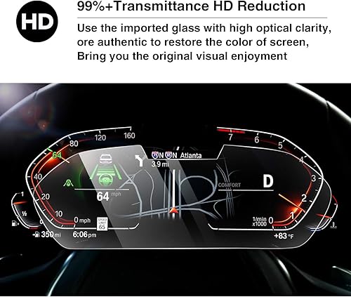 Miniatura 3 de YEE PIN 2019 X5 G05 Protector de pantalla para 2019 2020 2021 2022 X5 G05 SUV 12.3 pulgadas Panel de instrumentos película protectora de vidrio