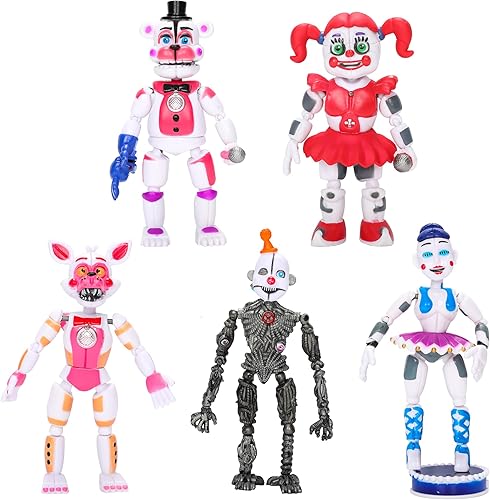 Juego de 5 figuras de acción, 5 piezas inspiradas en las cinco noches, articulaciones movibles coleccionables para juguetes
