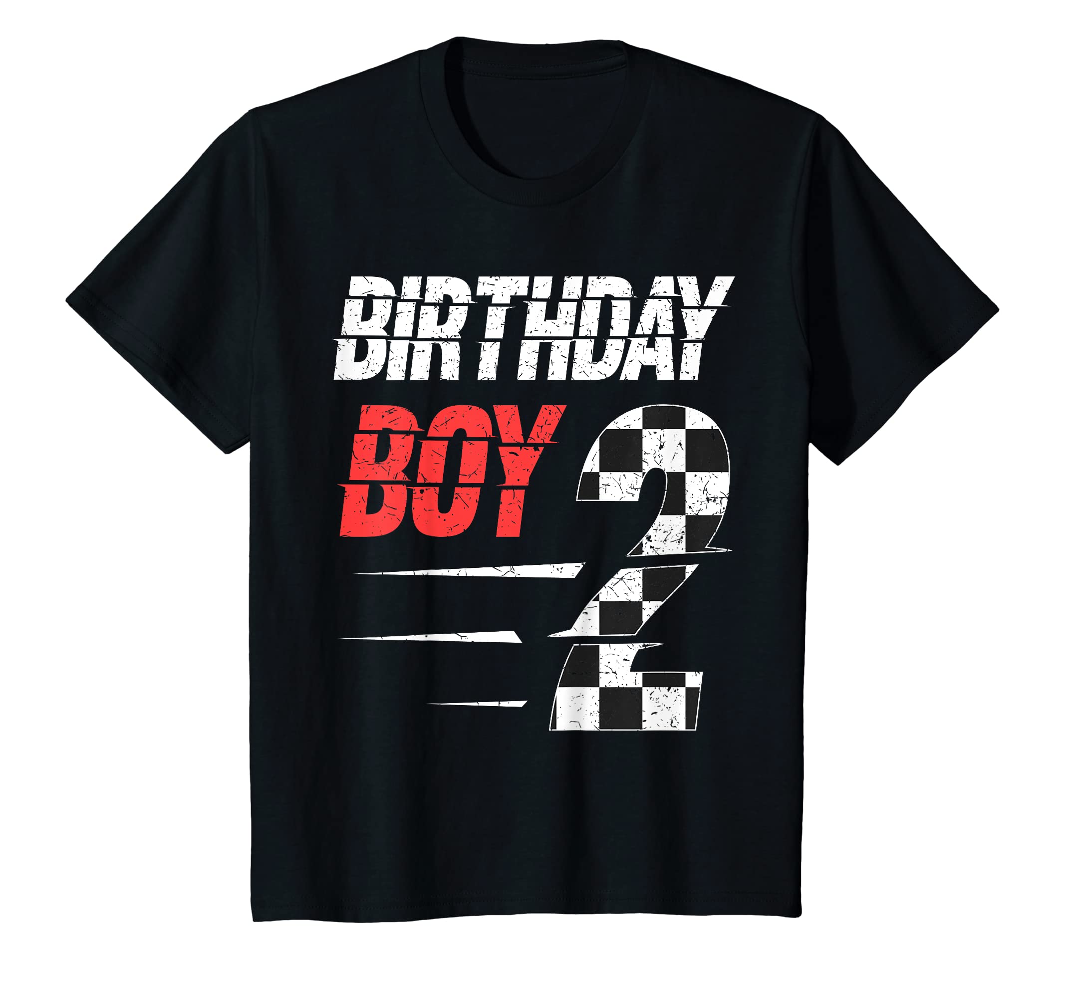 Race Car Birthday Co.Kids Birthday Boy 2 Two Racing Flag 2nd Birthday Race Car Toddler T-ShirtOEKO-TEX STANDARD 100
