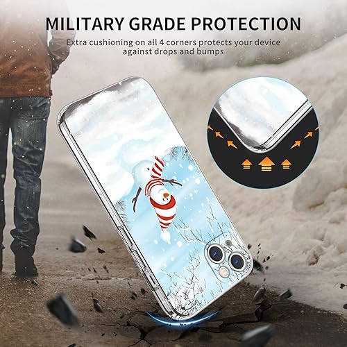 Miniatura 3 de Compatible con iPhone 13 Funda de Navidad, serie a prueba de golpes, policarbonato duro anti-amarillo + funda protectora de TPU para niñas y niños,