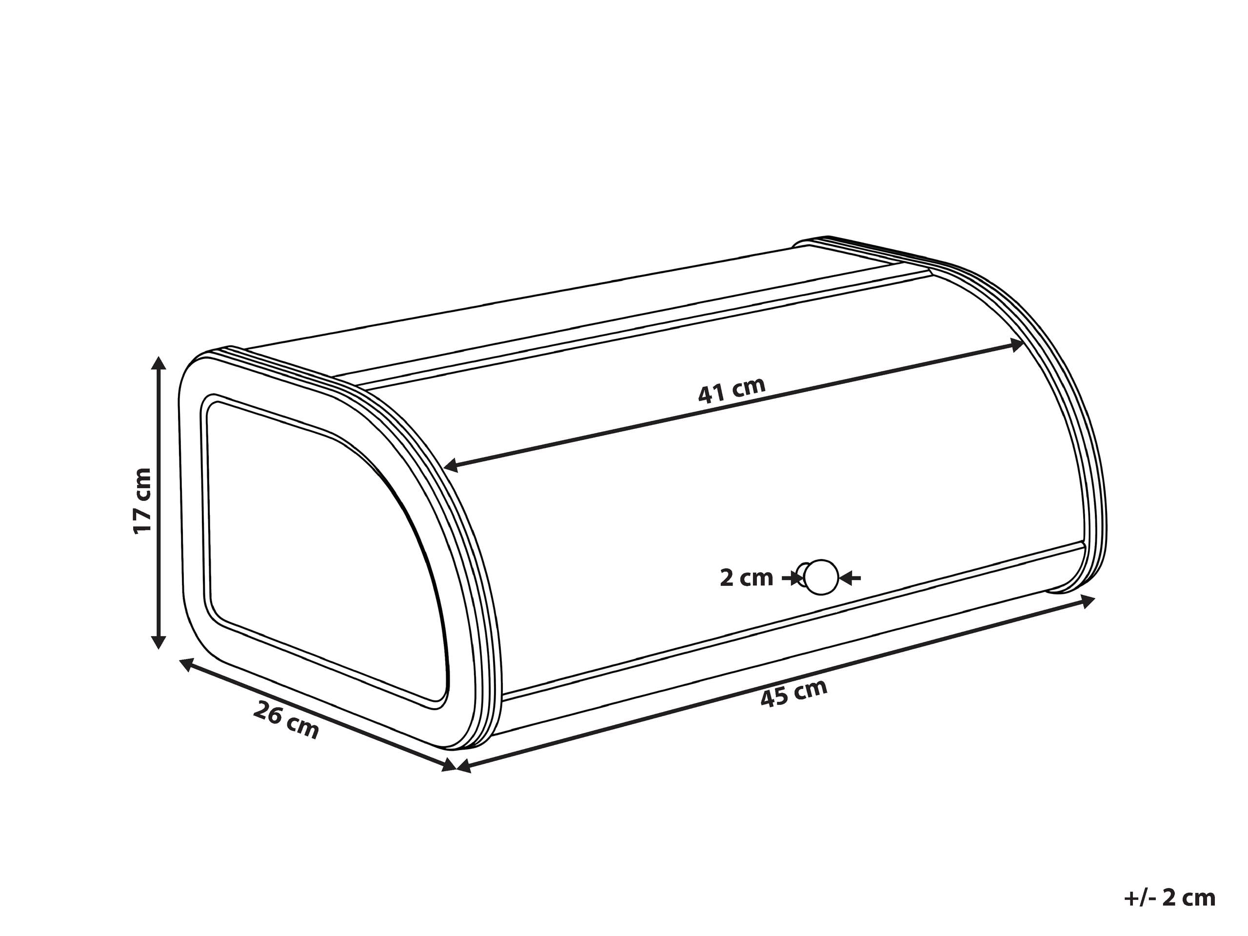 Beliani Brotkasten Edelstahl gold mit Rollklappe Griff halbrund 45 x 26 x 17 cm modern Delectation