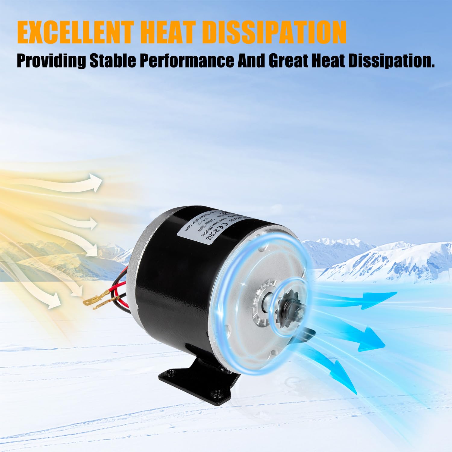 RANSOTO 24V Electric Scooter Motor Brushed Electric Motor Compatible with E Scooter Drive Speed Control Razor E300 E300S E325 MX350 MX400 Wind Turbine PMA Permanent Magnet Alternator 350W