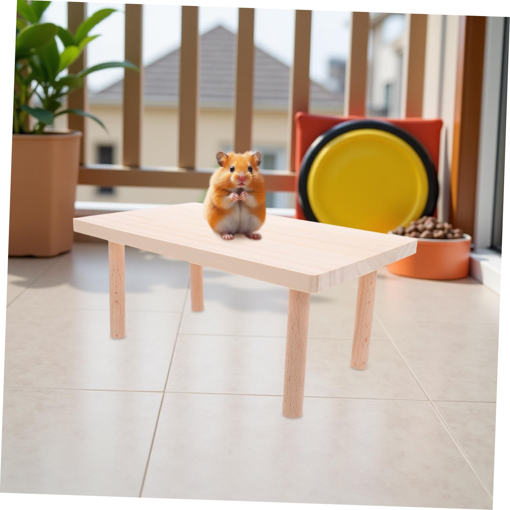 UPKOCH 2 Stück Holzplattform für Hamsterkäfig Kletter Spielplattform aus Massivem Holz Dicke Nagersichere für Zwerghamster Eichhörnchen Kleine Haustiere Dekoratives Landschaftsspielzeug