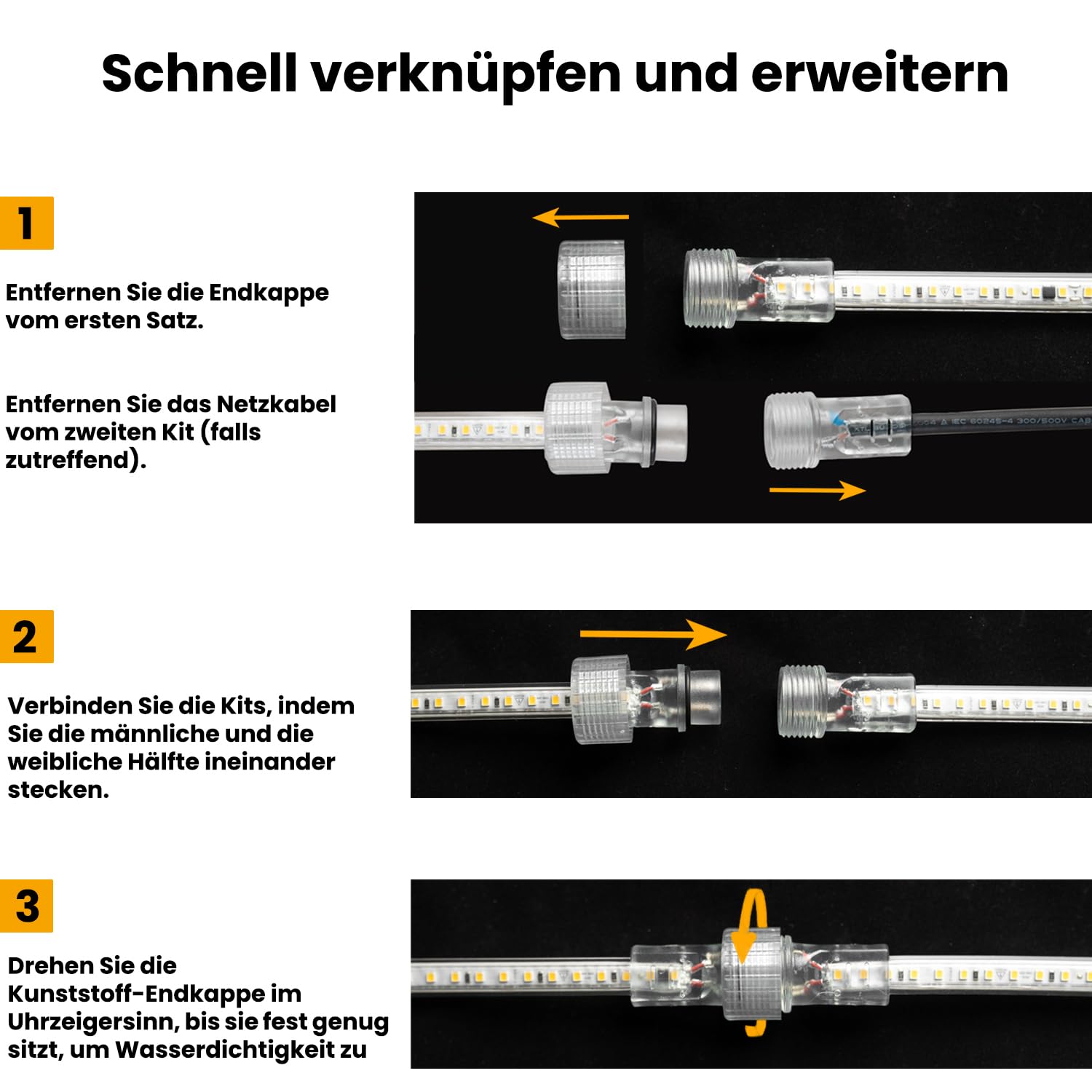 LED Baustrahler,LED streifen,20m,220V,230V,IP54, 6500K,Arbeitsleuchte, led lichtschlauch, Baustellenlampe,Bau,Garage,Garten,Innen und Außen