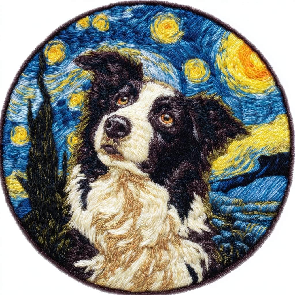 kitphoenix Round Shape Latch Hook Kits Rug Border Collie DIY Cushion Rug Carpet Making Crochet Hook Kits Preprinted Pattern Canvas Cushion Yarn Hooking Kits Mat Kits 50X50Cm