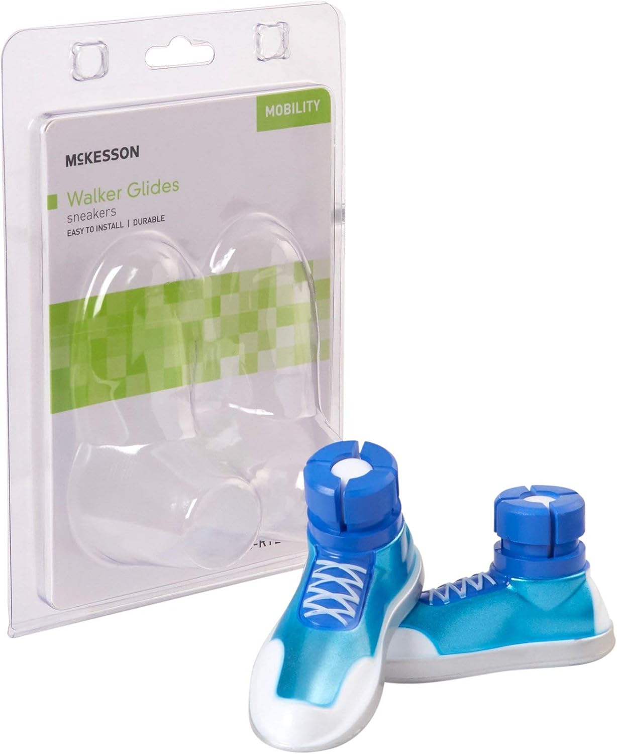 McKesson Blue Sneaker Walker Ski Glides for 1inch Frame Diameter Walkers, 1 Count