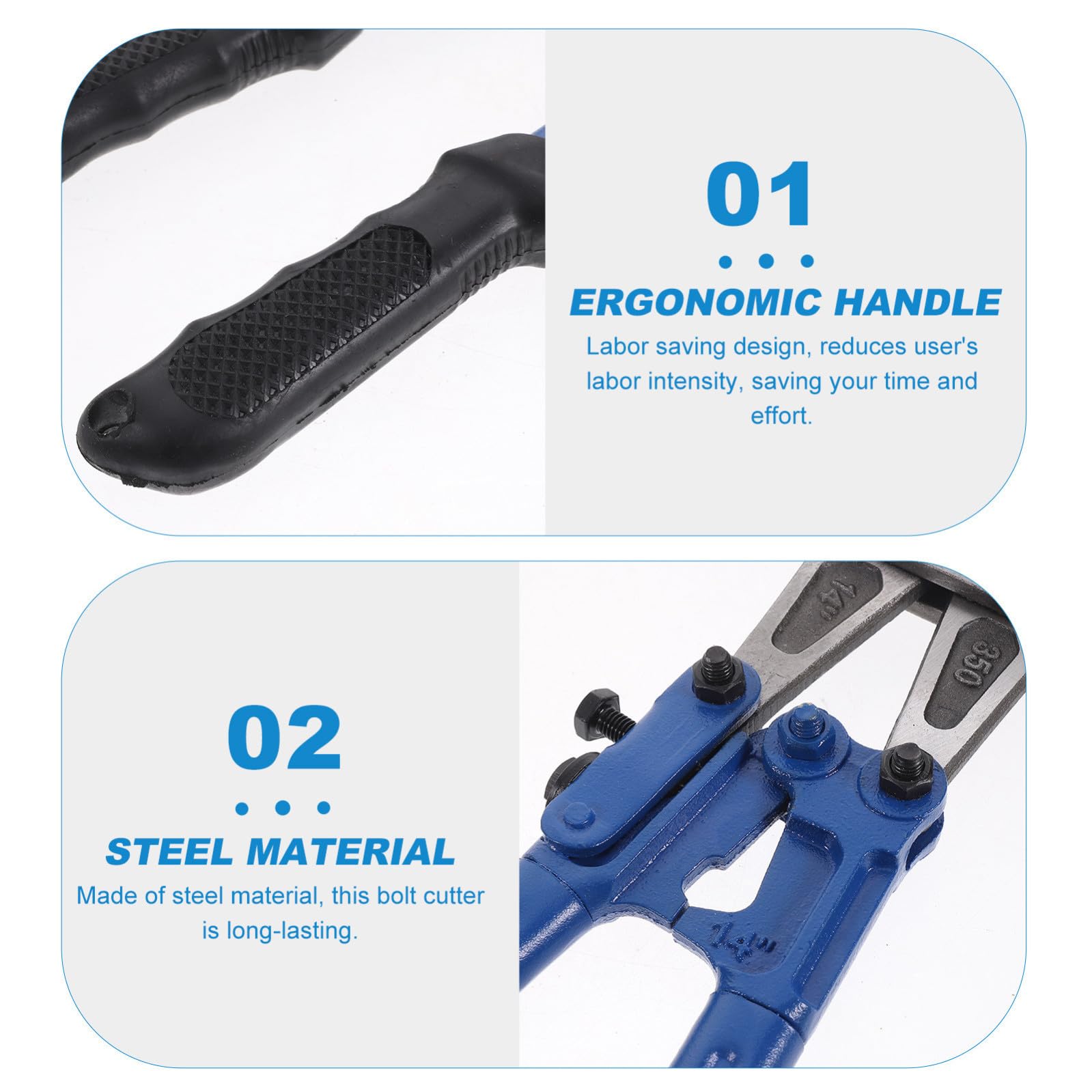 Tronchesino 14 Pollici in Metallo Impugnatura in Gomma, Tagliabulloni Manuale Design Ergonomico per Risparmio di Fatica, Adatto a Varie Occasioni