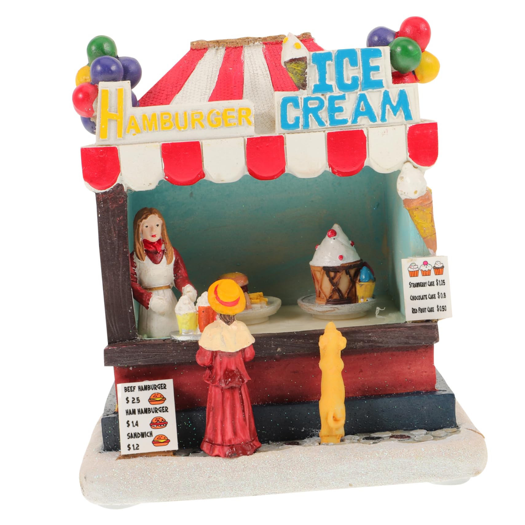 Cabilock Glowing Christmas Resin Small House Decor Xmas Luminous Villa Without Battery Perfect for Holiday Parties