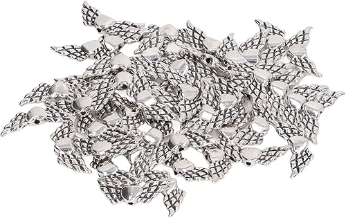 HEEPDD 50 cuentas de ala de ángel, cuentas espaciadoras de alas para bricolaje hechos a mano, aretes, collares, joyas