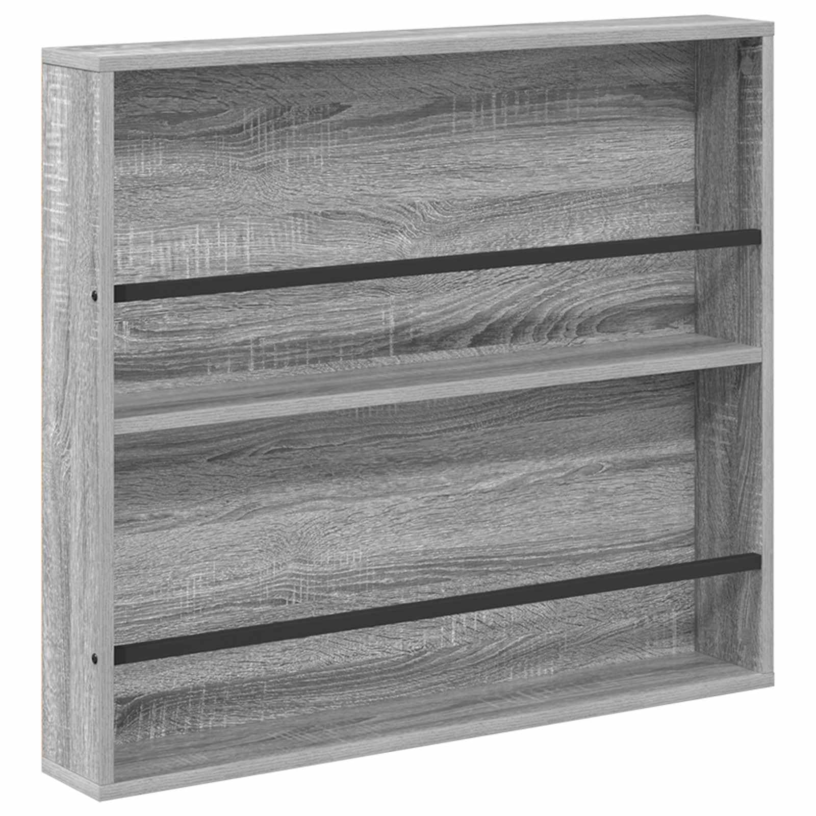 Wandmontiertes Magazinregal 2er Set in Graues Sonoma aus Holzwerkstoff 80 x 12 x 70 cm, Zeitschriftenständer, Magazinständer, Zeitungsständer, Prospektständer, Kataloghalter