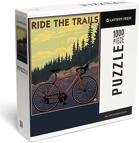 Lantern Press Rompecabezas de 1000 piezas, bicicleta (senderos)