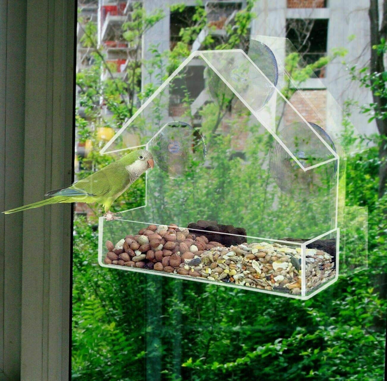 Vogelfutterstation Für Fenster Mit Saugnapf - Plexiglas-Futterhaus Für Spatzen & Meisen