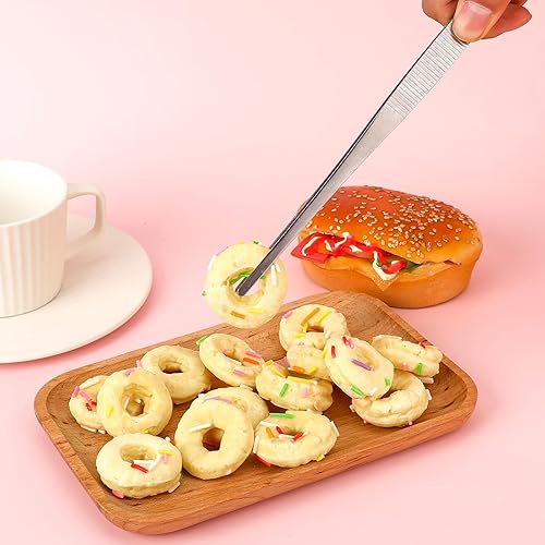 Miniatura 6 de Pinzas de 12 pulgadas, pinzas de cocina, pinzas de acero inoxidable, pinzas delgadas para cocinar, pinzas de cocina con puntas dentadas de