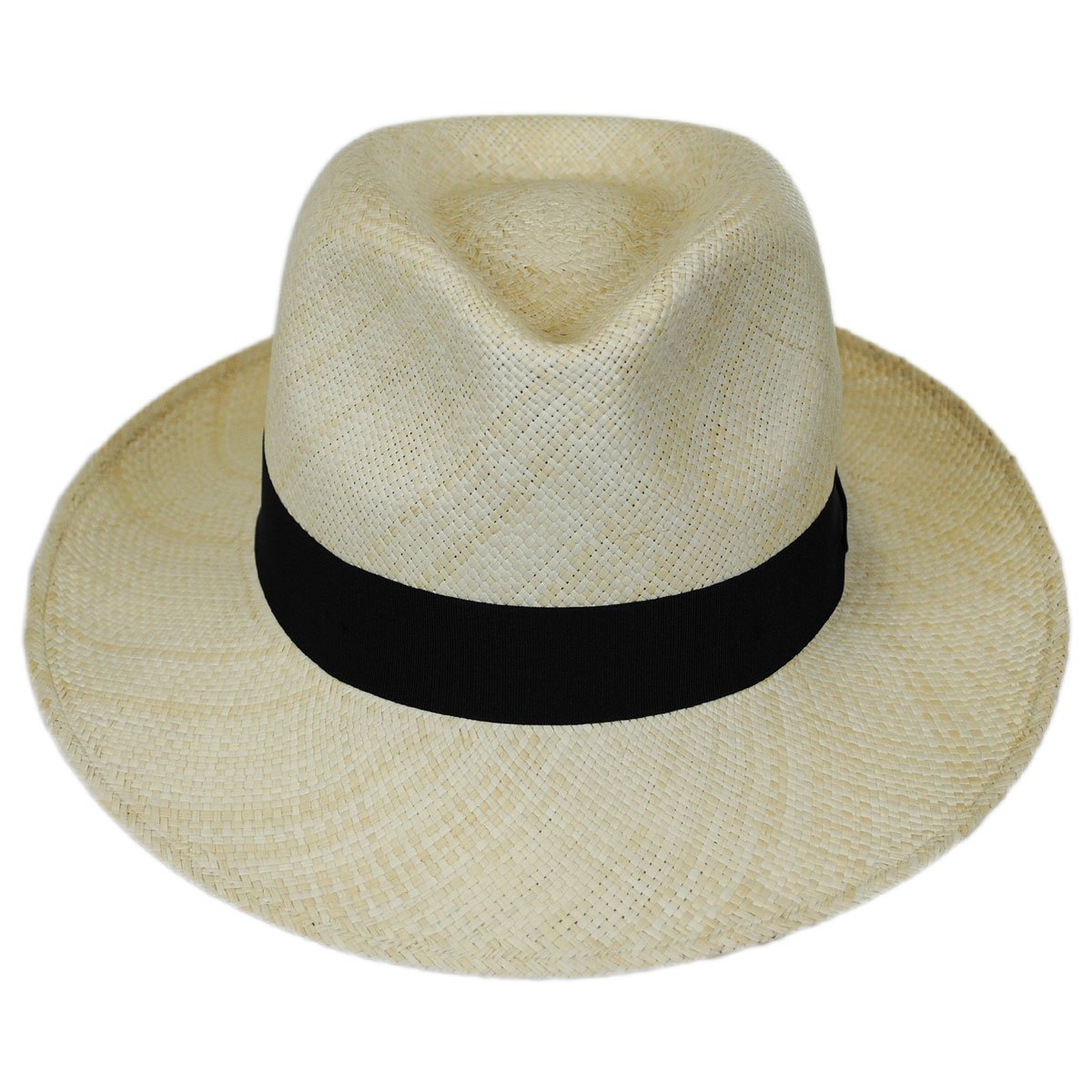 Jaxon Panama Straw C-Crown Fedora Hat (X-Large) Natural