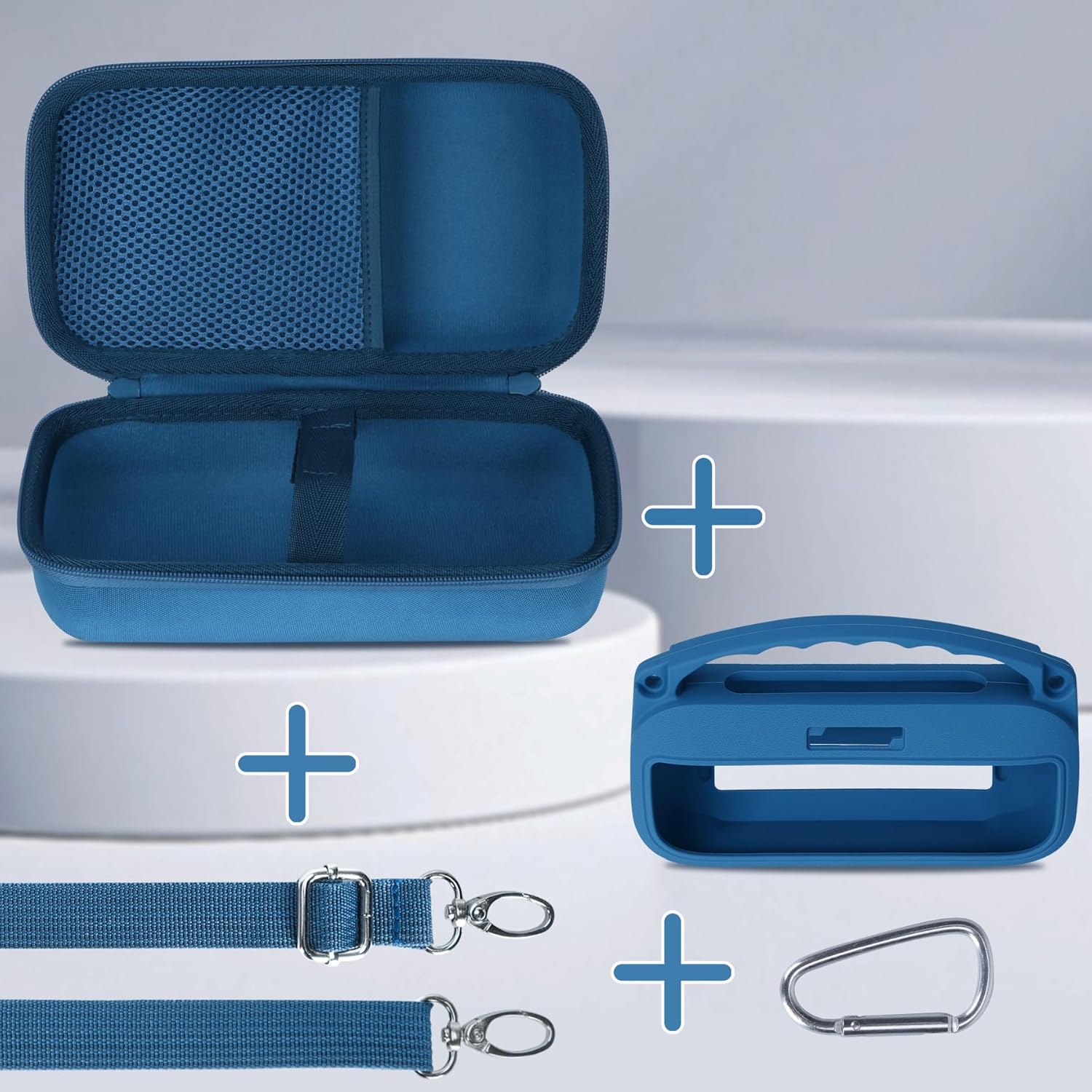 Storage Case Kits Compatible with Bose SoundLink Flex 2nd Gen/Bose SoundLink Flex Portable Speaker (Blue Dusk Silicone Cover + Hard Case) - Image 2