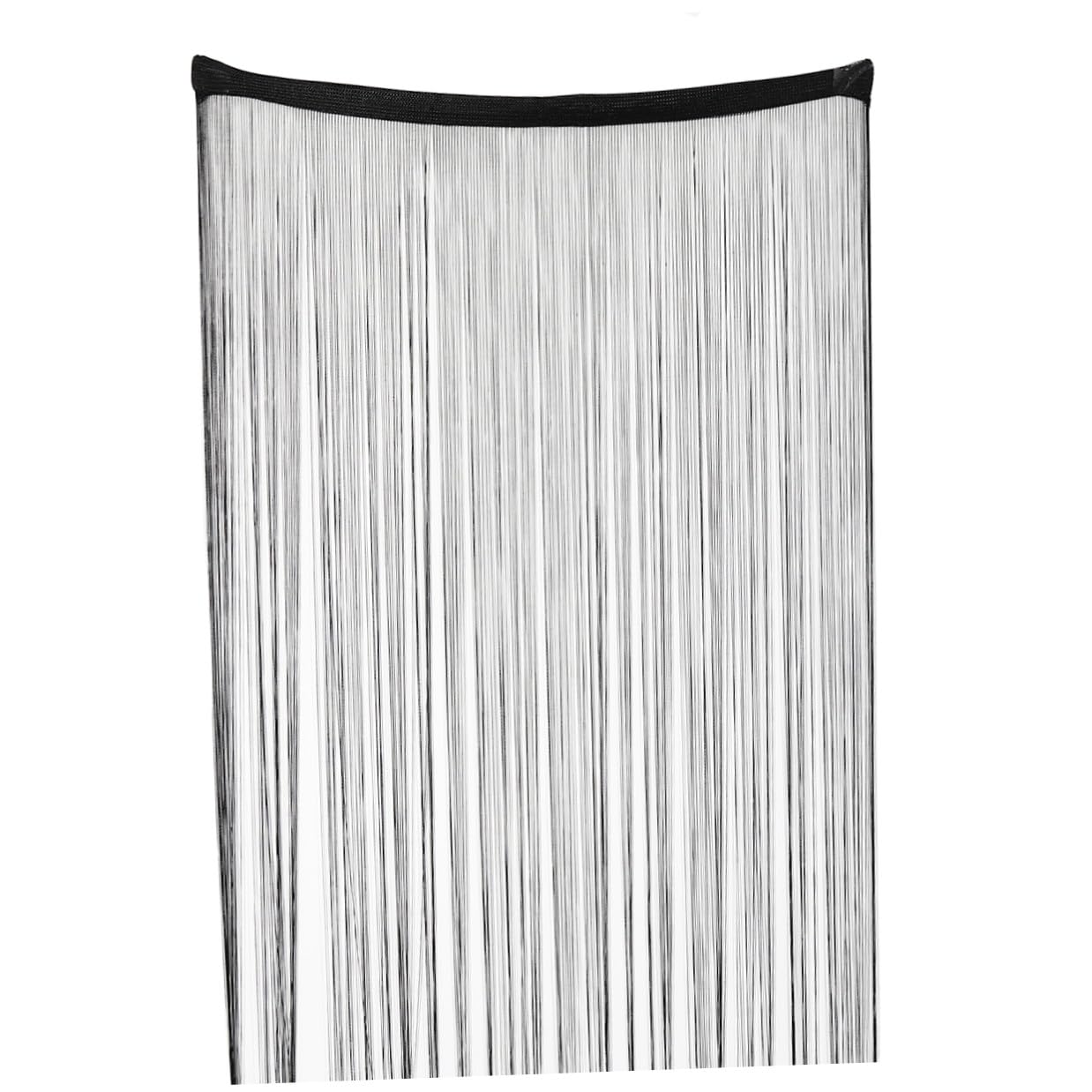 TOYANDONA Cortina de Hilo Negra para Puerta Borlas, Panel Separador de Ambientes de Fibra de Poliéster, Decoración Moderna Adecuado para Fiestas y Bodas