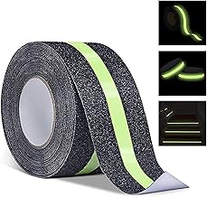 Heavy Duty Anti Slip Grip Tape – Waterproof Non Skid Traction Tape for Stairs, Steps, Ramps & Walkways – Indoor Outdoor Safety Non Slip Strips with Glow in The Dark (2 Inch x 5 Meter, Pack of 1)