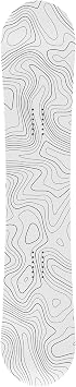 Snowboard Wrap #102 - Gray & Black Topographical Map Snowboard Graphic Decal - Laporte Graphics - Includes Application Squeegee - 14 inch x 65 inch fits Most Snowboards