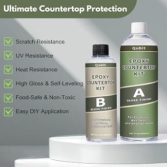 Stone Ultimate Top Coat Epoxy | DIY Epoxy Countertop Kit | Scratch Resistance, Yellowing Resistance for Countertops, Bar Tops (Glossy Finish)