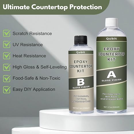 Stone Ultimate Top Coat Epoxy | DIY Epoxy Countertop Kit | Scratch Resistance, Yellowing Resistance for Countertops, Bar Tops (Glossy Finish)