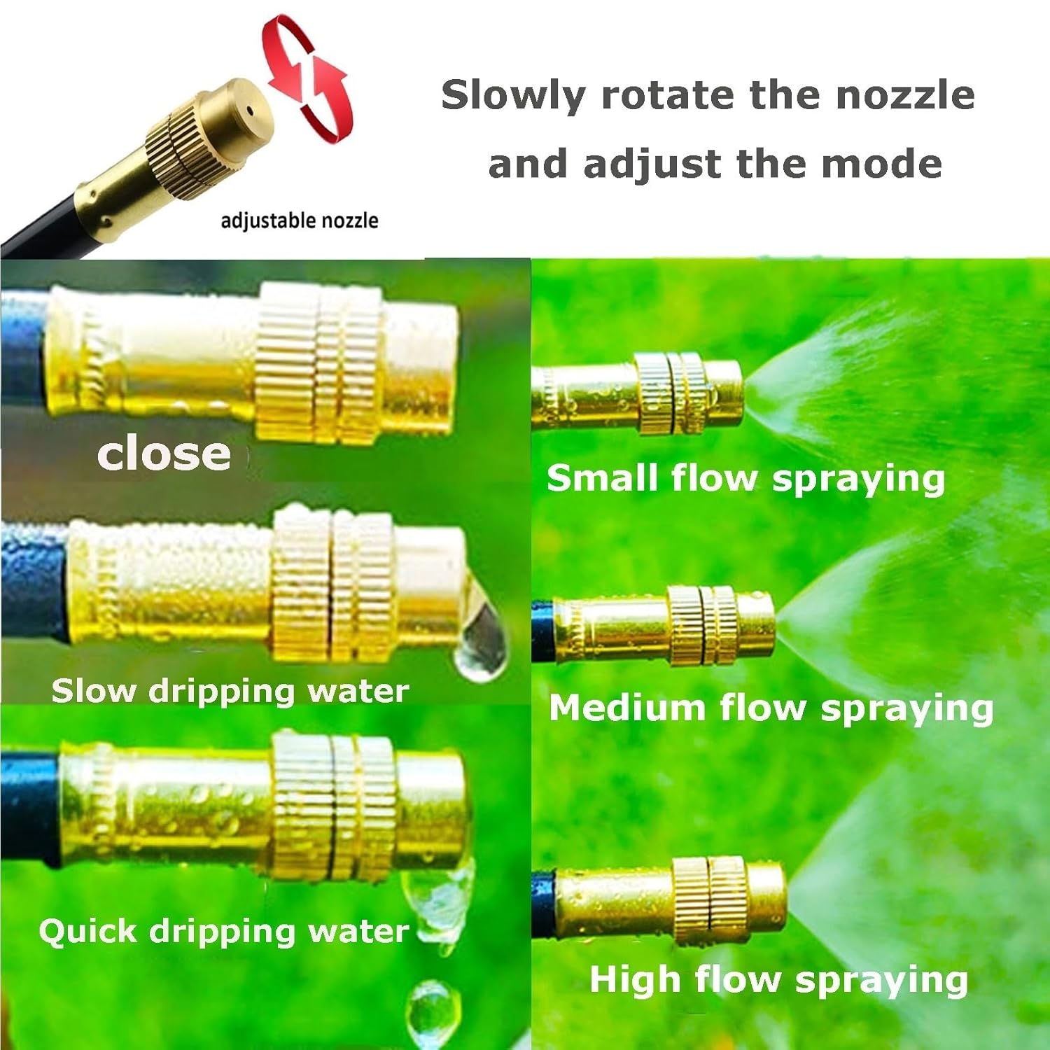 Outdoor Misting Cooling System for Patio with Pump, Garden Irrigation System Kit with Flexible ﻿Adjustable Brass Nozzles(32M(105ft))