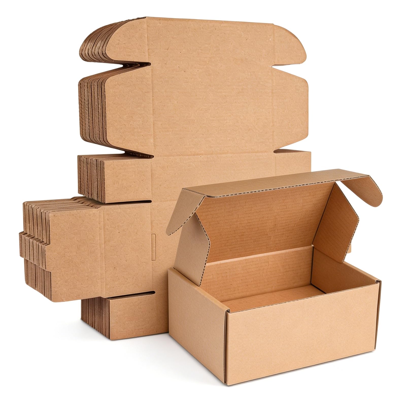 DBOO Small Cardboard Boxes 15x10x6 cm – Pack of 10 Mailing Boxes for Posting, Shipping, Packaging and Gift – Corrugated Cardboard Small Parcel Boxes for Business, Storage or Personal Use