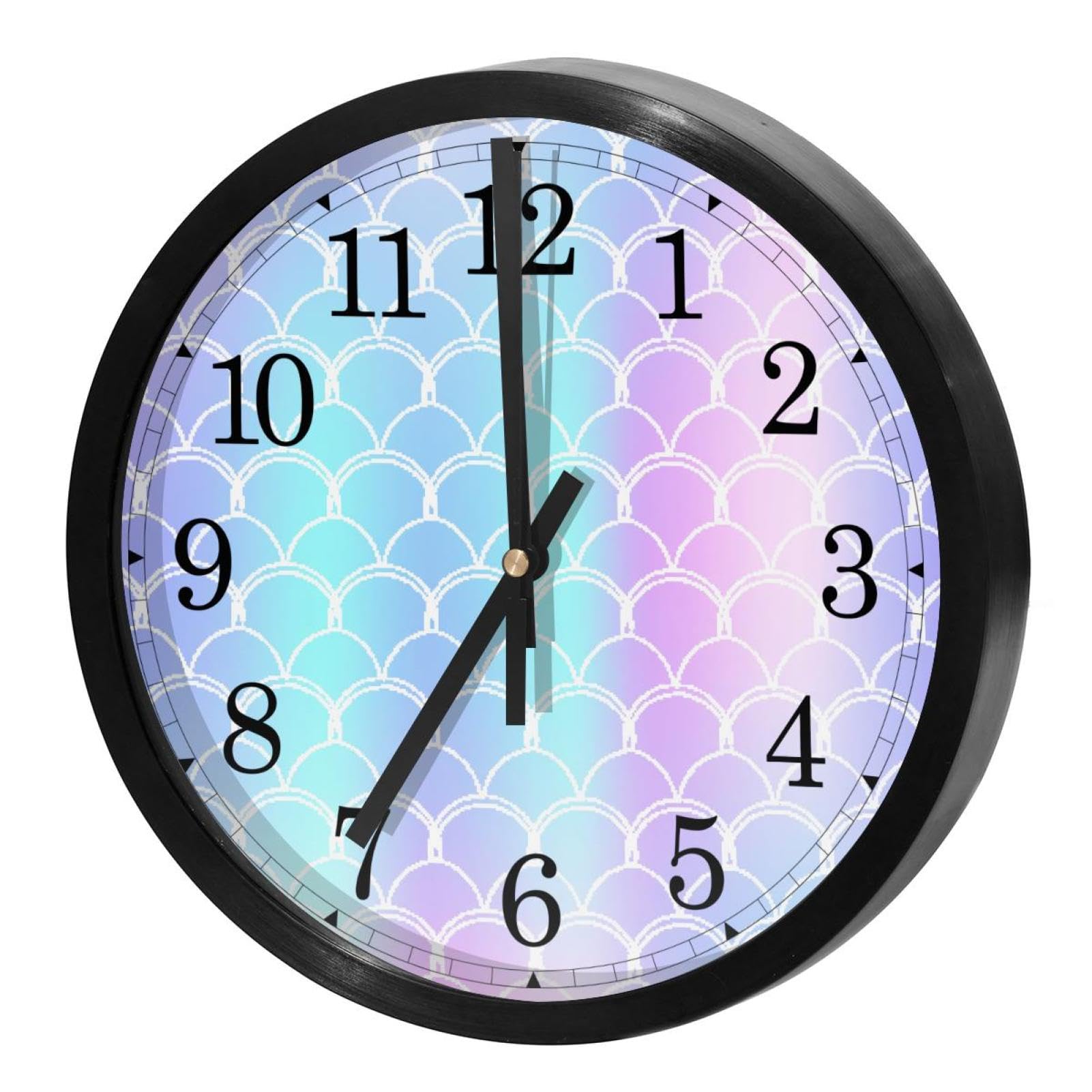 Horloge murale ronde rose et bleu pour une ambiance apaisante