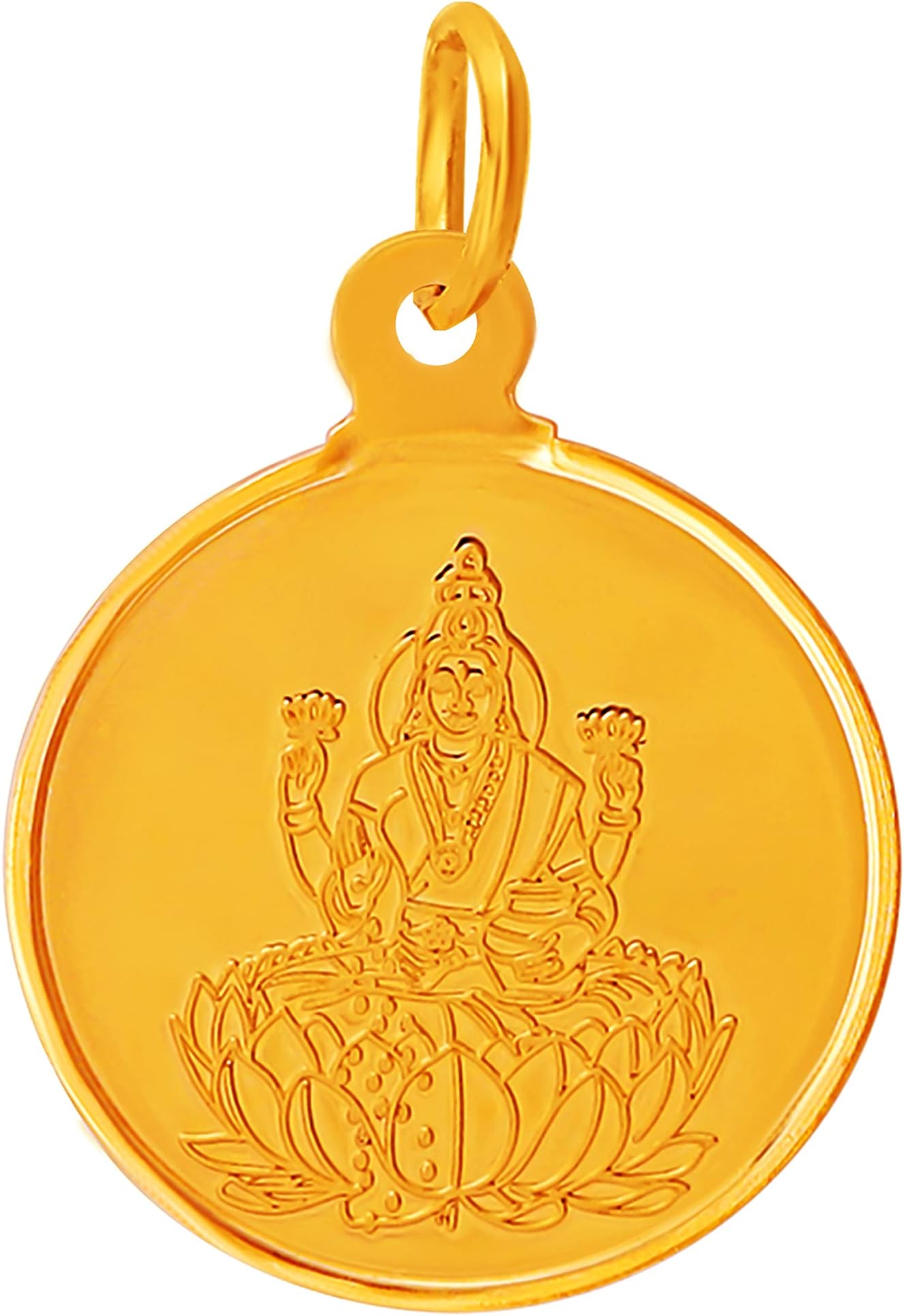 Muthoot PAPPACHAN Gold Swarnavarsham Bis Hallmarked 22Kt Round Laxmi Pendant 1 Gram