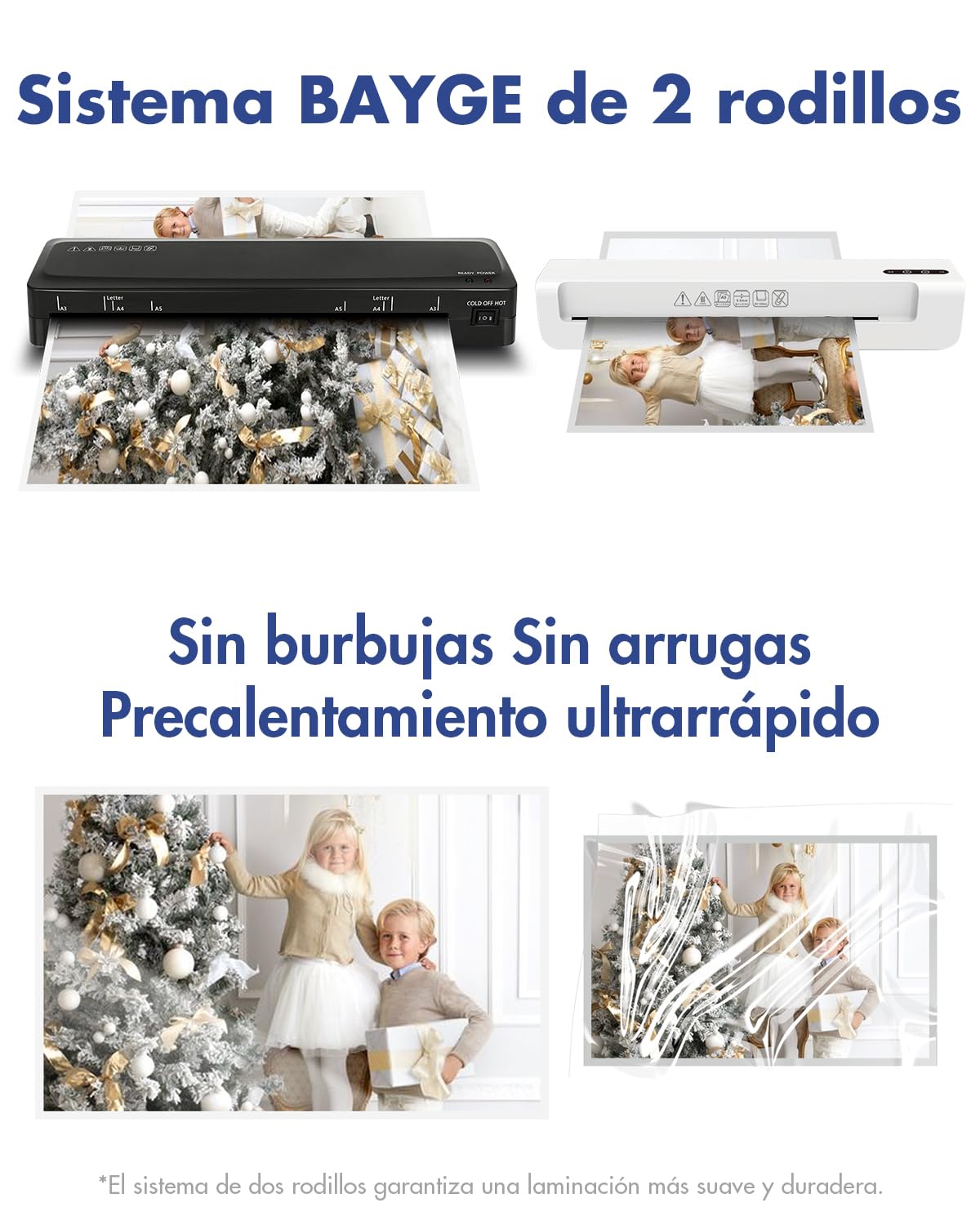 Plastificadora A3 Máquina de Laminadora, Fría de calentamiento con cortador de Papel, 5 en 1 plastificadora A3 portátil para hogar/oficina/escuela